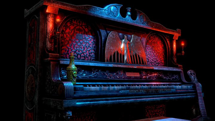 Undead Piano & Guitar 3D Model