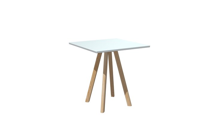 About A Table, white-oak, square 3D Model