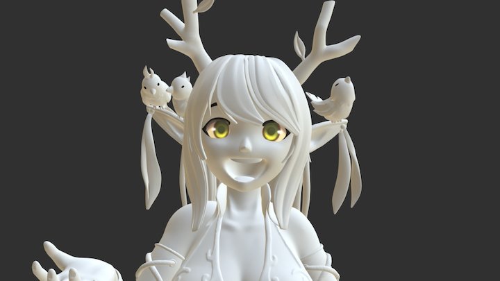 Wood Elf Seuyanne 3D Model