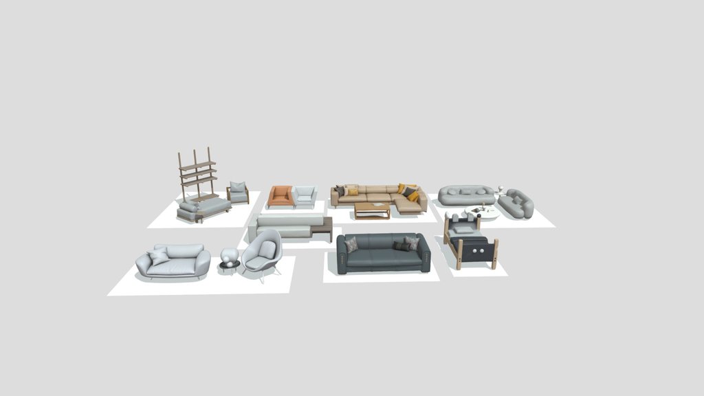 Minimalistic Furniture sets low poly