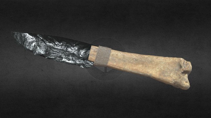 Obsidian Bone Knife 3D Model