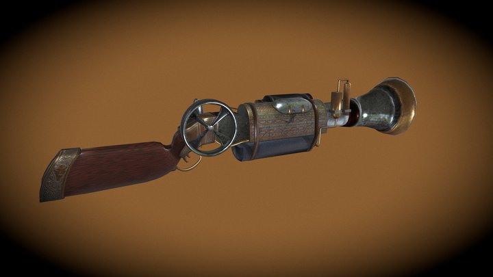 Steampunk Shotgun 3D Model
