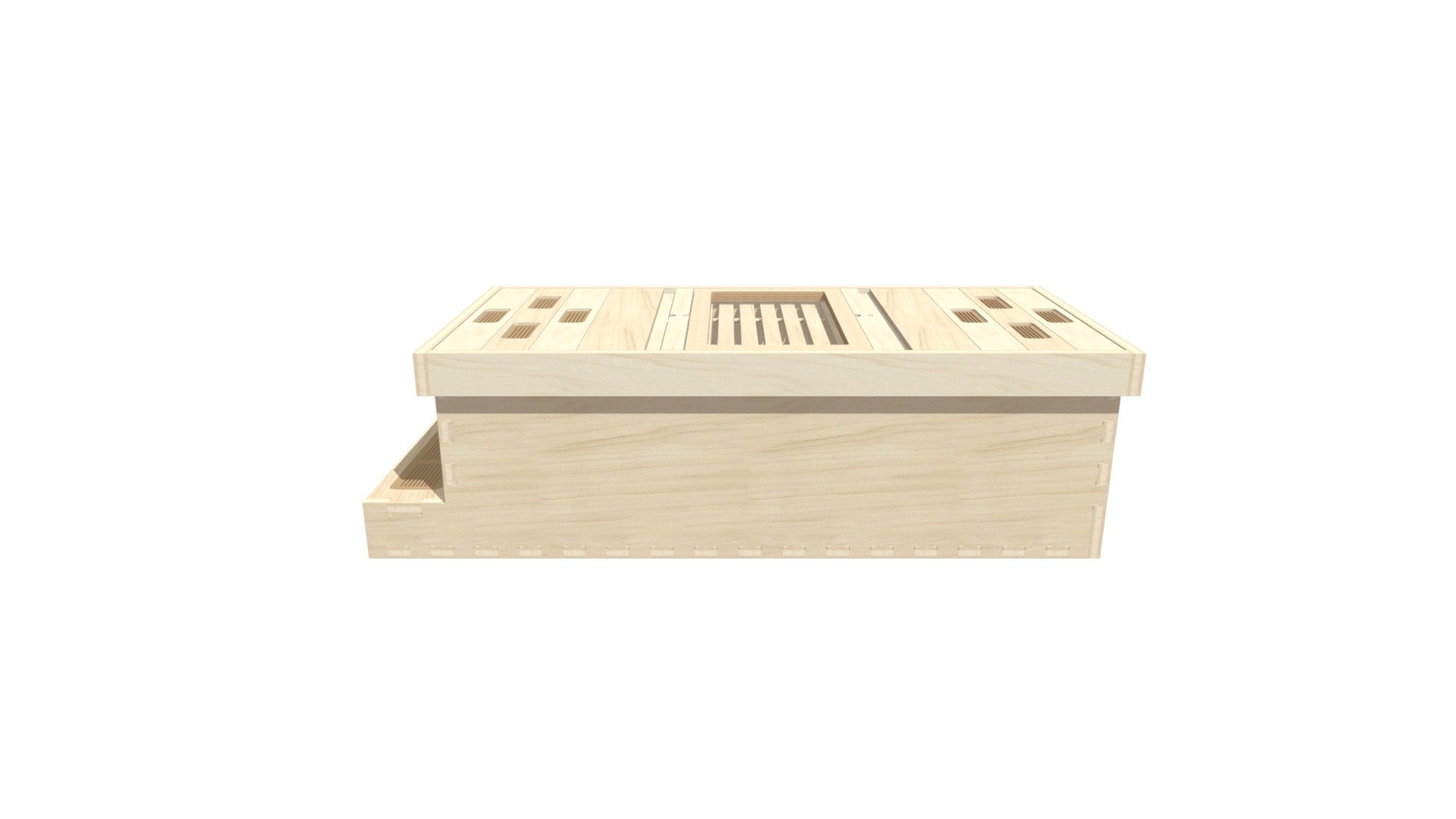 Brdský ležan RM39x24cm (API) bez varroa dna — Sketchfab embed 3D viewer