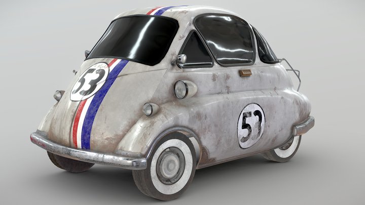 Bmw Isetta 300 Skin HERBIE 3D Model