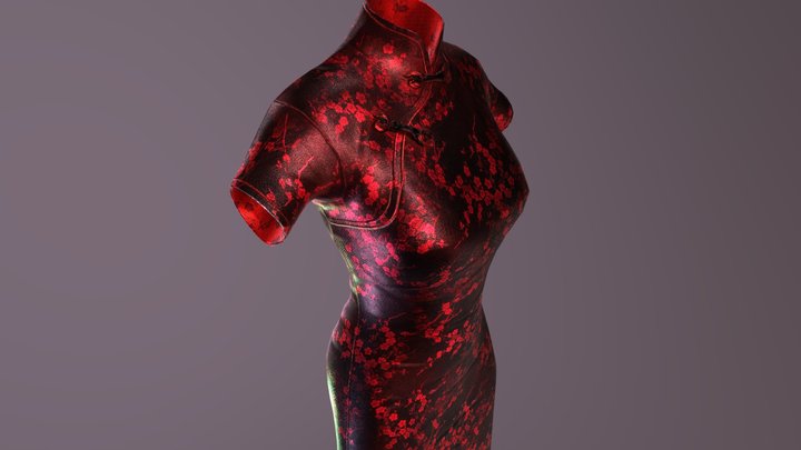 Cherry Blossom Qípáo / Chèuhngsāam (樱花旗袍) {桜の旗} 3D Model