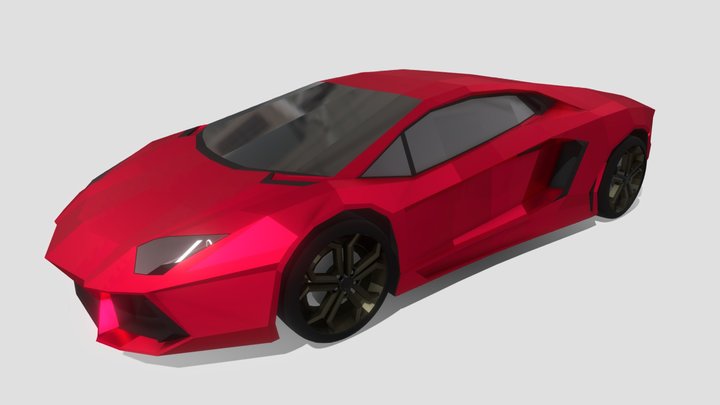 Lamborghini Aventador – Stylized Mid Poly 3D Model