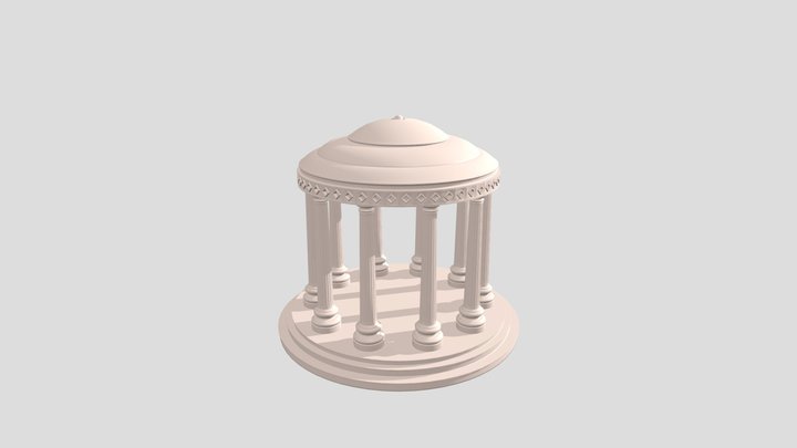 Gazebo with Pillars 3D Model