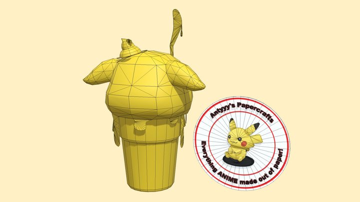 Pokemon pixel pikachu figurine 3D model 3D printable