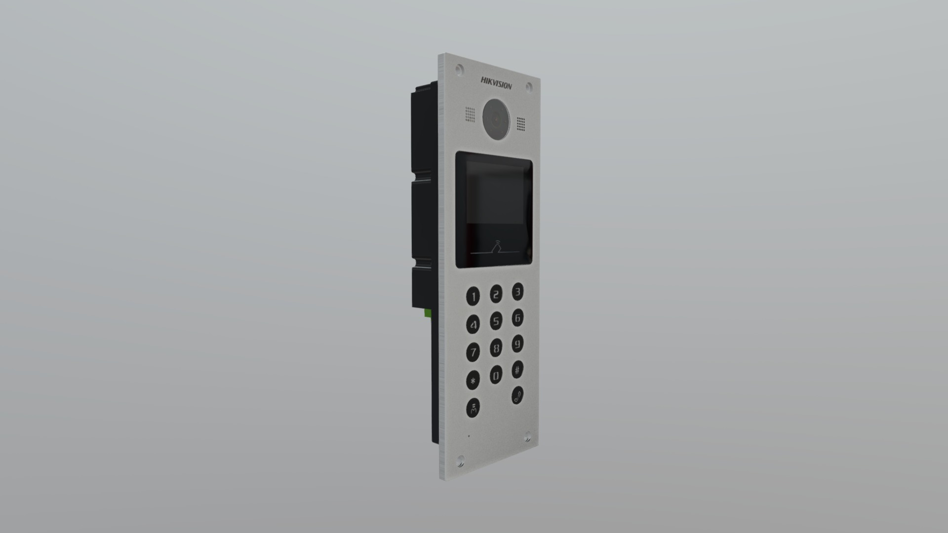 3D model doorbell panel with built-in camera - This is a 3D model of the doorbell panel with built-in camera. The 3D model is about a white and black phone.