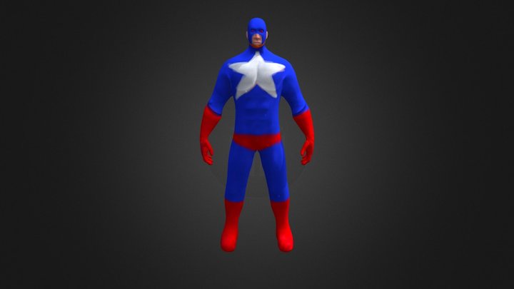 Capitão America Normal Map E Pintura Final 3D Model