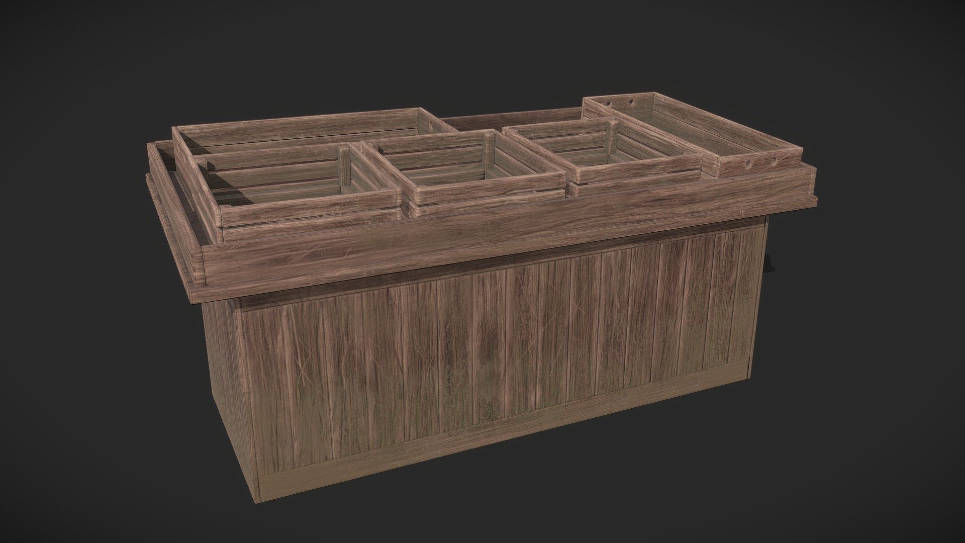 Wood market stall