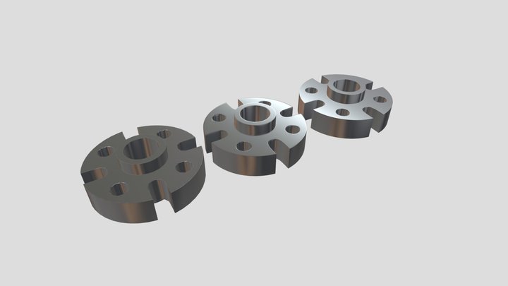 Mechanical Flange Low, Medium, High Poly Version