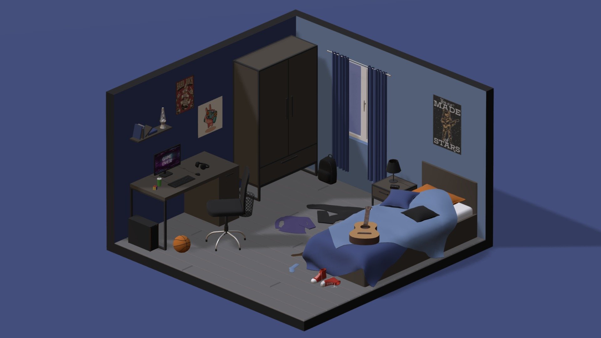 Bedroom - Buy Royalty Free 3D model by ApprenticeRaccoon [fc0eeb7 ...