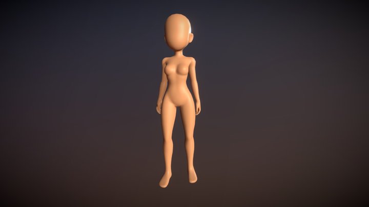 Base Female Body Stylized 3D Model