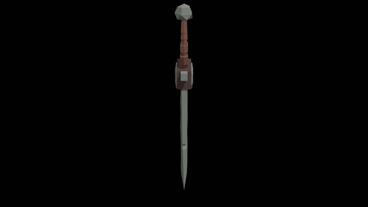 low poly Sword 3D Model