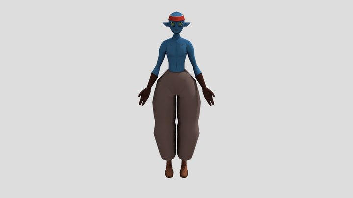 Low-Poly Alien Mechanic Character Model 3D Model