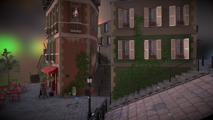 Cityscene Montmartre 3D Model