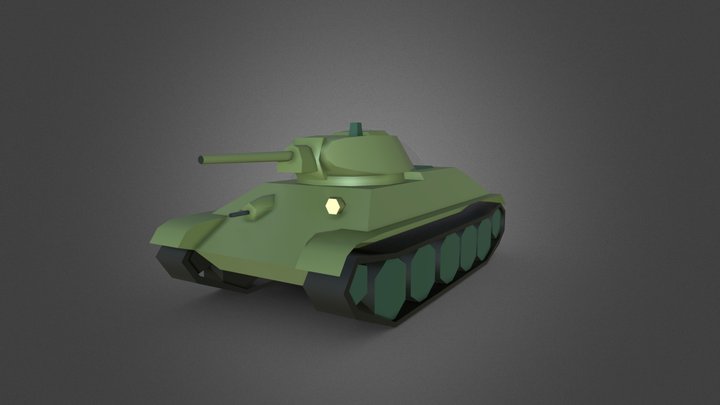 t-34 low-poly tank 3D Model