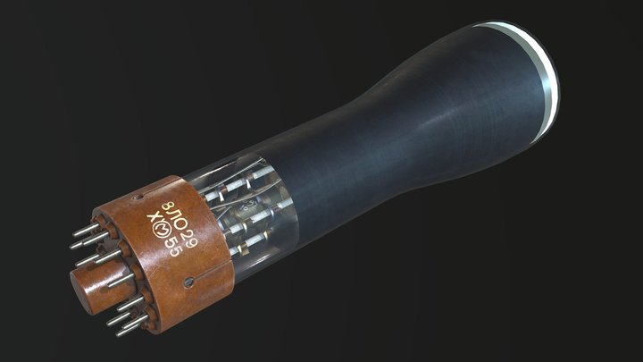 Soviet cathode-ray tube "8ЛО29" 3D Model
