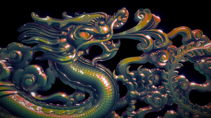 Dragon and Phoenix 3D Model