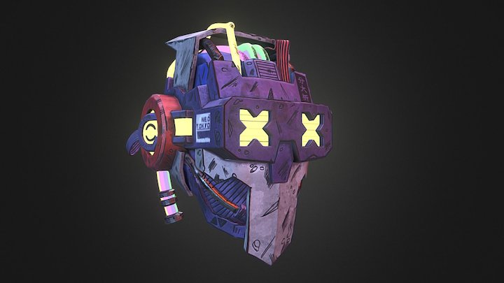 CyberPunk Helmet 3D Model