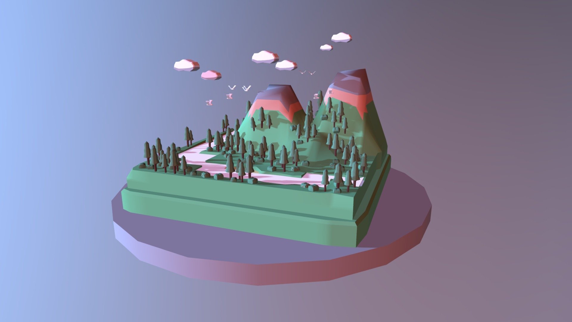 Mini low-poly landscape.