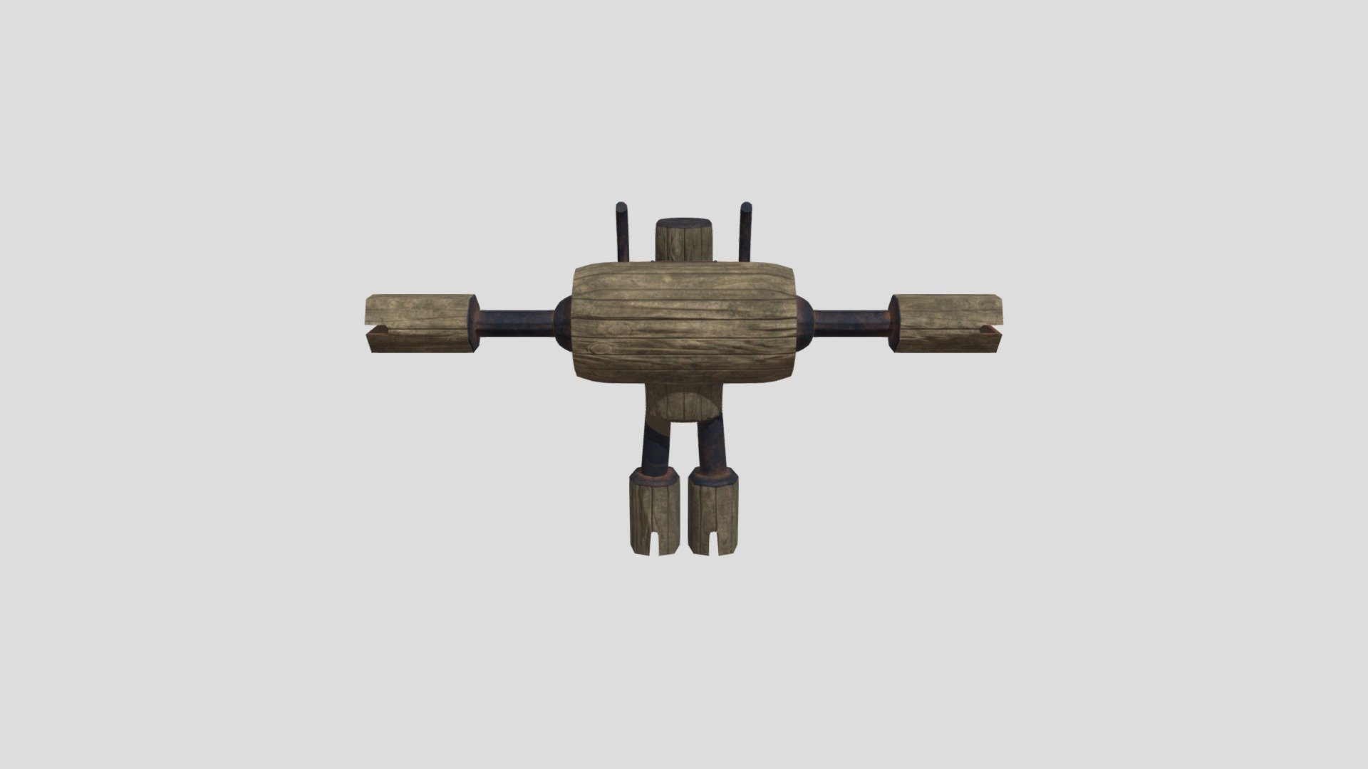 Old wooden robot