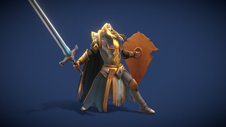 Fantasy Chess RPG Character - Arthur 3D Model