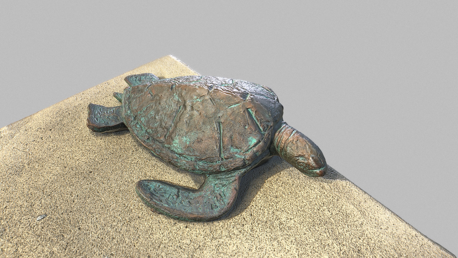 3D model Embarcadero bronze turtle - This is a 3D model of the Embarcadero bronze turtle. The 3D model is about a close-up of a helmet.