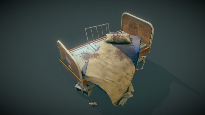 Abandoned Hospital Bed 3D Model