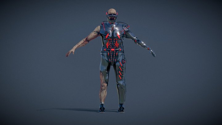 Zombie Cyborg Character 3D Model