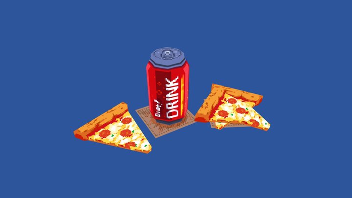 Pizza & Pop 3D Model