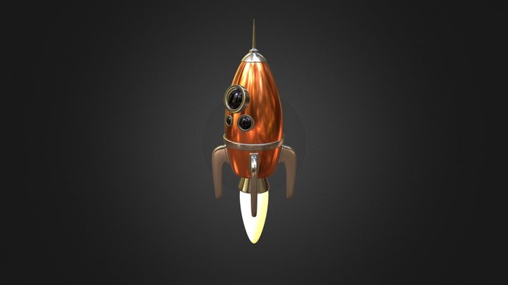 Tin Rocket 3D Model