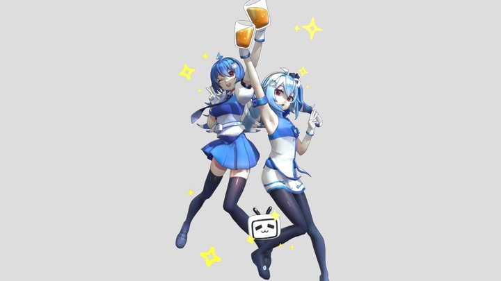 哔哩哔哩 (゜-゜)つロ 干杯~ 3D Model
