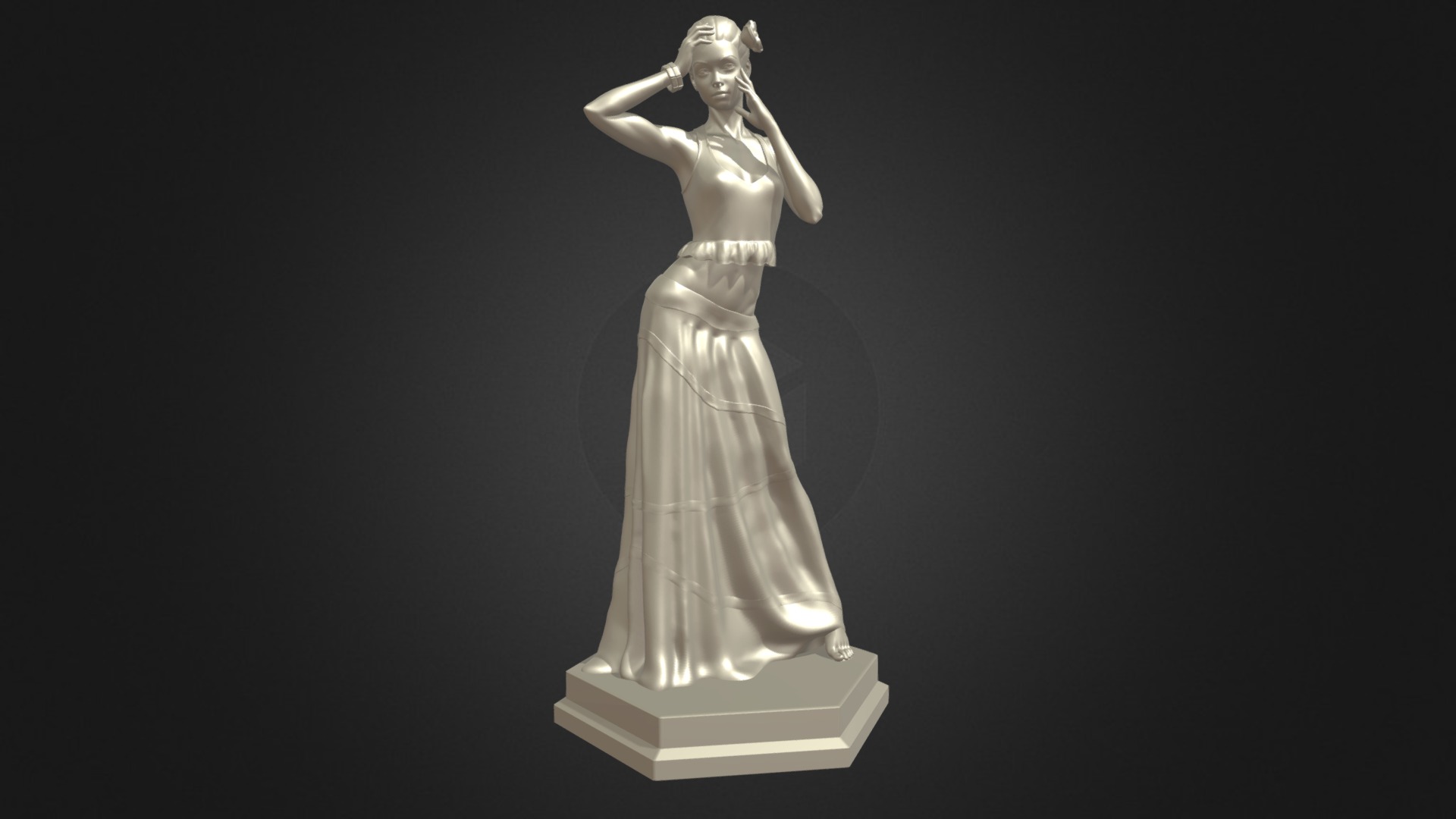 3D model 3D Printable Dancer - This is a 3D model of the 3D Printable Dancer. The 3D model is about a statue of a person.