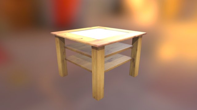 Wood Table 3D Model