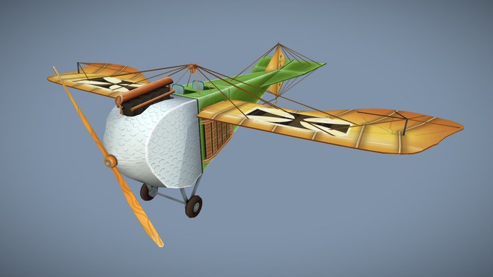 Stylized WW1 Plane - Jeannin Stahltaube 1914 3D Model