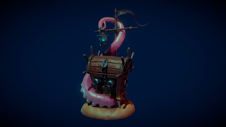 marine treasure chest (xyz school diploma work) 3D Model
