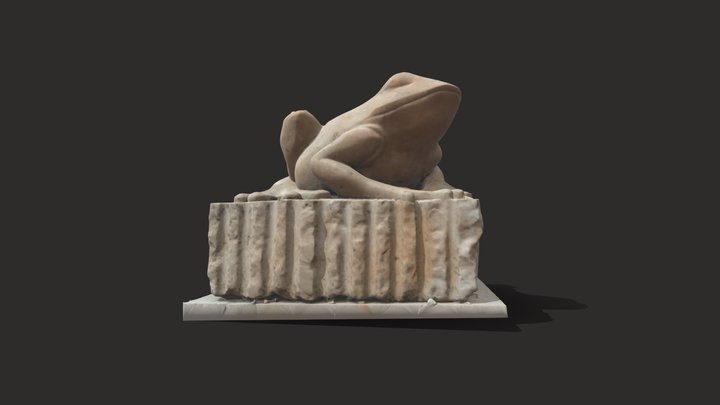 Frog sculpture and traditional houses Avallon 3D Model