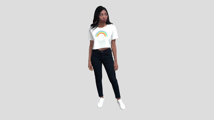 Rainbow Arc Crop Tee – Gratis 3D-model STL