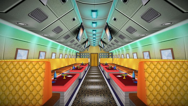 3d Plane Interior - Low Poly # Mizo Studios 3D Model