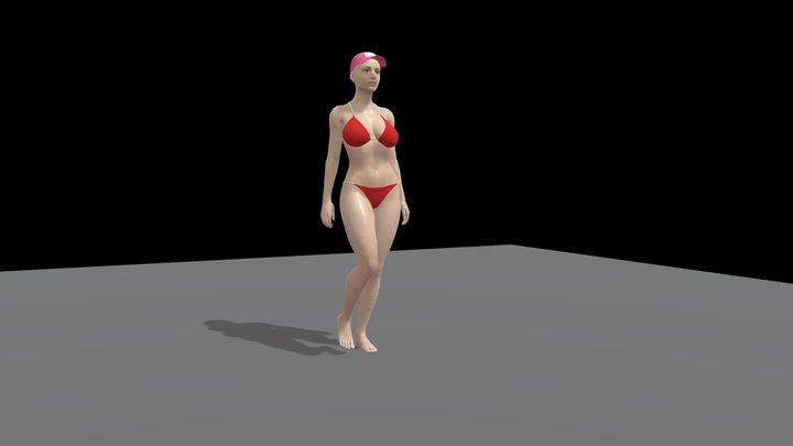 Bikini Girl Animated 3D Model