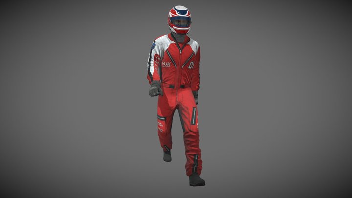 Realistic Male F1 Racer Rigged Animated – Modello 3D gratuito STL