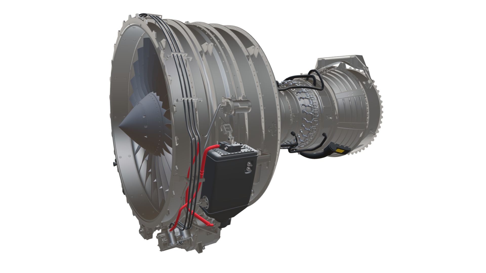 3D model Turbofan Aircraft Jet Engine - This is a 3D model of the Turbofan Aircraft Jet Engine. The 3D model is about a close-up of a machine.