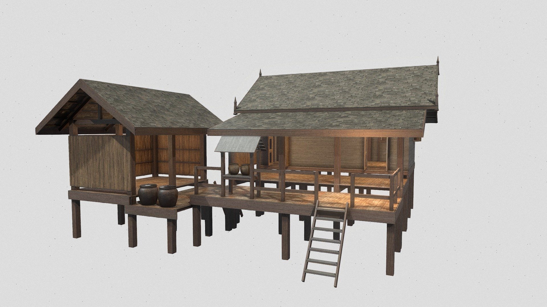 ISAN THAI HOUSE HERNKEAY - Download Free 3D model by suchartstudio ...