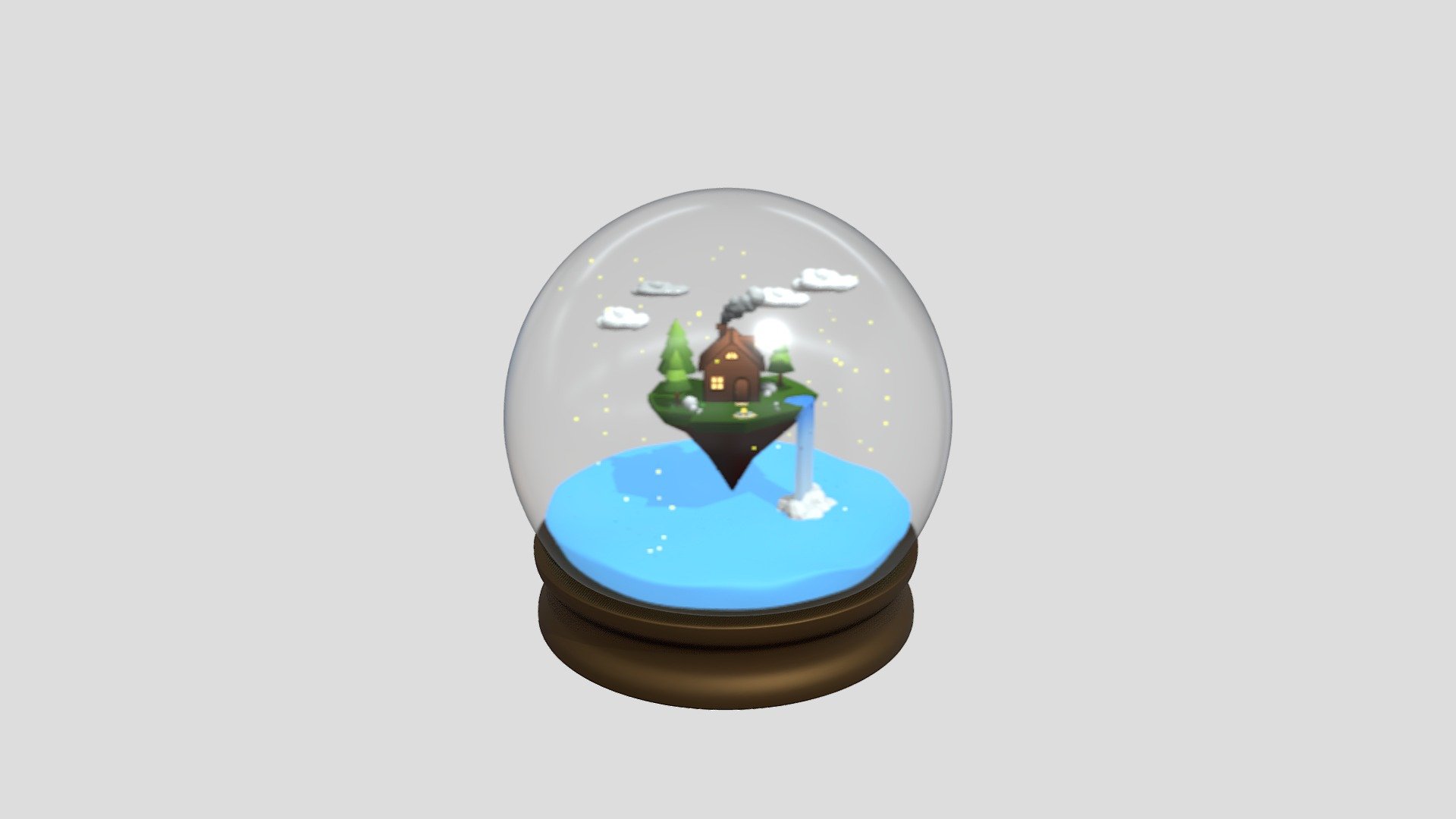 Low Poly Floating Island Snow Globe - 3D model by Kitty (@Quincy8 ...