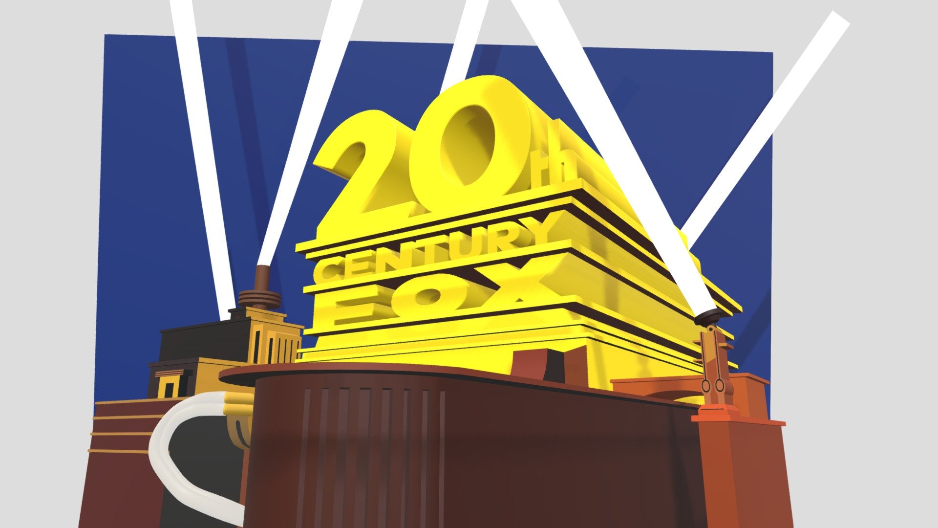 20th_century_fox_logotipo_dourado_estrutura_refa - 3D model by ...