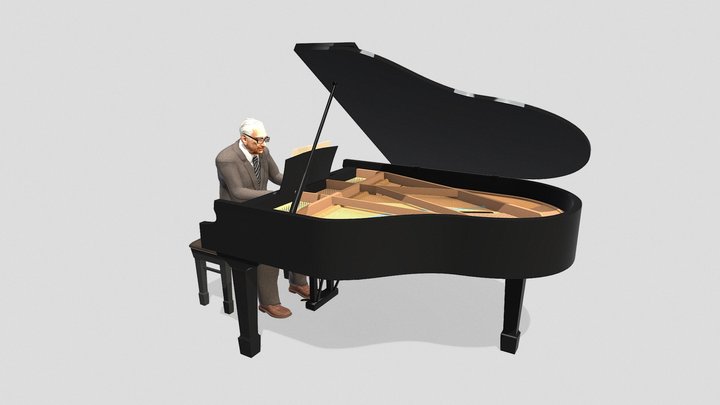 Teller Ede a zongoránál 3D Model