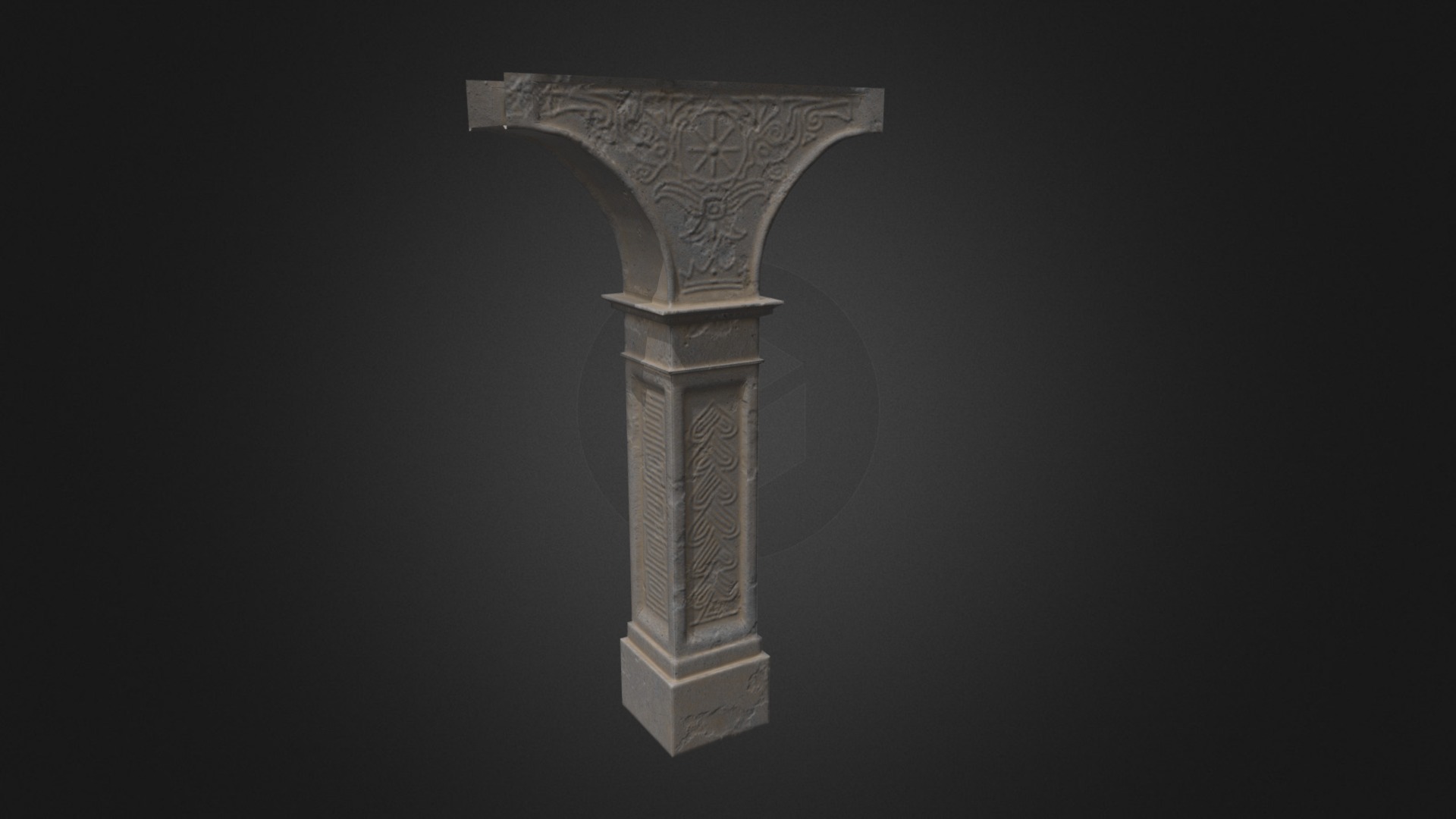 3D model Column – 01 - This is a 3D model of the Column - 01. The 3D model is about a close-up of a pillar.