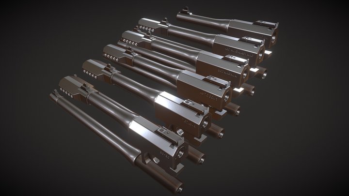 SLF System barrels of Different Calibers 3D Model
